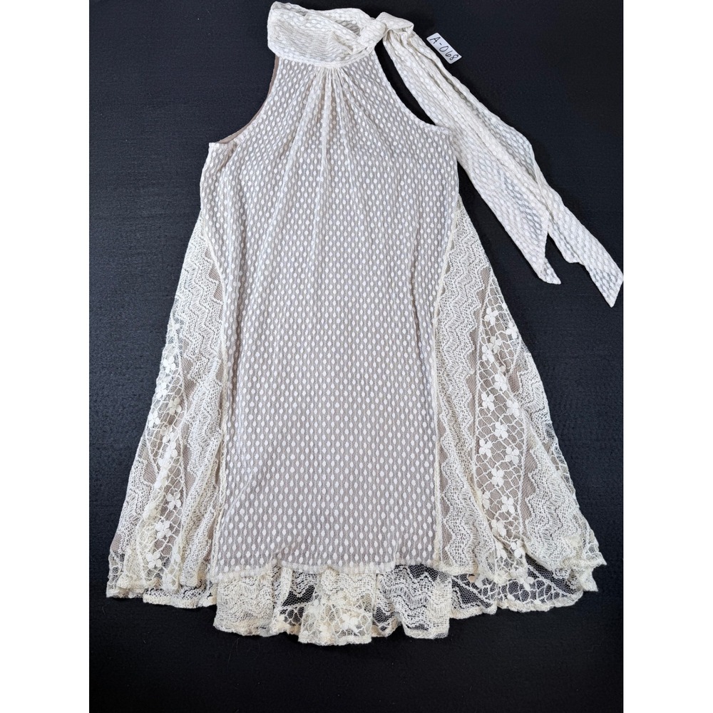 Altar'd State Cream Lace Halter Mini Dress RDA3898-S6P3 Small
